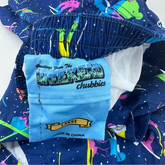 Chubbies Neon Ski Print Swim / Athletic Shorts - Picture 2 of 8